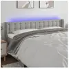 vidaXL Tête de lit à LED Gris clair 163x16x78/88 cm Tissu