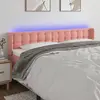 vidaXL Vidaxl Tête De Lit À Led Rose 163x16x78/88 Cm Velours