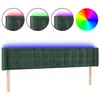 vidaXL Tête de lit à LED Vert foncé 163x16x78/88 cm Velours