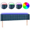 vidaXL Tête de lit à LED Bleu foncé 183x16x78/88 cm Velours