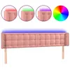 vidaXL Tête de lit à LED Rose 183x16x78/88 cm Velours