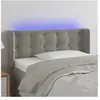 vidaXL Tête de lit à LED Gris clair 103x16x78/88 cm Velours