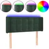 vidaXL Tête de lit à LED Vert foncé 103x16x78/88 cm Velours
