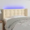 vidaXL Tête de lit à LED Crème 93x16x78/88 cm Tissu
