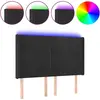 vidaXL Tête de lit à LED Noir 147x16x118/128 cm Velours
