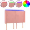 vidaXL Tête de lit à LED Rose 147x16x118/128 cm Velours