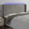 vidaXL Tête de lit à LED Gris clair 163x16x118/128 cm Velours