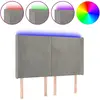 vidaXL Tête de lit à LED Gris clair 147x16x118/128 cm Velours