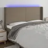 vidaXL Tête de lit à LED Taupe 203x16x118/128 cm Tissu