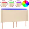 vidaXL Tête de lit à LED Crème 163x16x118/128 cm Tissu