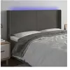 vidaXL Tête de lit à LED Gris foncé 203x16x118/128 cm Velours