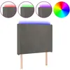 vidaXL Tête de lit à LED Gris foncé 93x16x118/128 cm Velours