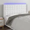 vidaXL Tête de lit à LED Blanc 183x16x118/128 cm Similicuir