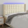 vidaXL Tête de lit à LED Crème 163x16x118/128 cm Similicuir