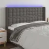 vidaXL Tête de lit à LED Gris 183x16x118/128 cm Similicuir