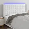 vidaXL Tête de lit à LED Blanc 147x16x118/128 cm Similicuir