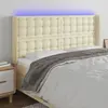 vidaXL Tête de lit à LED Crème 147x16x118/128 cm Similicuir