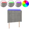 vidaXL Tête de lit à LED Gris clair 103x16x118/128 cm Velours