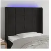 vidaXL Tête de lit à LED Noir 83x16x118/128 cm Velours
