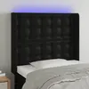 vidaXL Tête de lit à LED Noir 103x16x118/128 cm Similicuir