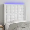 vidaXL Tête de lit à LED Blanc 103x16x118/128 cm Similicuir