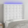 vidaXL Tête de lit à LED Blanc 93x16x118/128 cm Similicuir