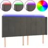 vidaXL Tête de lit à LED Gris foncé 163x16x118/128 cm Velours