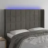 vidaXL Tête de lit à LED Gris foncé 147x16x118/128 cm Velours