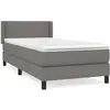 vidaXL Sommier à lattes de lit avec matelas Gris foncé 90x200 cm Tissu