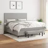vidaXL Sommier à lattes de lit avec matelas Gris clair 180x200cm Tissu