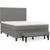 vidaXL Sommier à lattes de lit avec matelas Gris foncé 140x190cm Tissu