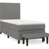 vidaXL Sommier à lattes de lit avec matelas Gris foncé 100x200cm Tissu