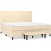 vidaXL Sommier à lattes de lit avec matelas Crème 200x200 cm Tissu