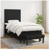 vidaXL Sommier à lattes de lit avec matelas Noir 90x200 cm Tissu