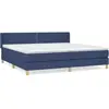 vidaXL Sommier à lattes de lit avec matelas Bleu 200x200 cm Tissu