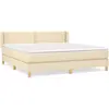 vidaXL Sommier à lattes de lit avec matelas Crème 180x200 cm Tissu