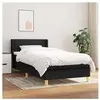 vidaXL Sommier à lattes de lit et matelas Noir 80x200 cm Tissu
