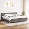 vidaXL Sommier à lattes de lit avec matelas Gris foncé 200x200cm Tissu