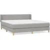 vidaXL Sommier à lattes de lit avec matelas Gris clair 180x200cm Tissu