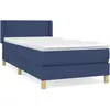 vidaXL Sommier à lattes de lit avec matelas Bleu 90x200 cm Tissu