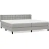 vidaXL Sommier à lattes de lit avec matelas Gris clair 200x200cm Tissu