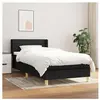 vidaXL Sommier à lattes de lit et matelas Noir 80x200 cm Tissu