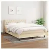 vidaXL Sommier à lattes de lit avec matelas Crème 140x200 cm Tissu