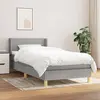 vidaXL Sommier à lattes de lit avec matelas Gris clair 90x200 cm Tissu