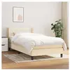 vidaXL Sommier à lattes de lit avec matelas Crème 90x200 cm Tissu