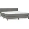 vidaXL Sommier à lattes de lit avec matelas Gris foncé 160x200cm Tissu