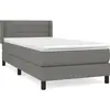 vidaXL Sommier à lattes de lit avec matelas Gris foncé 100x200cm Tissu