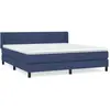 vidaXL Sommier à lattes de lit avec matelas Bleu 160x200 cm Tissu