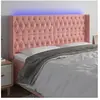 vidaXL Tête de lit à LED Rose 183x16x118/128 cm Velours