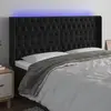vidaXL Tête de lit à LED Noir 203x16x118/128 cm Velours